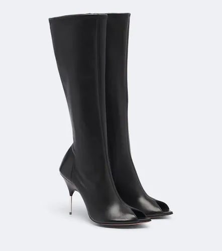 Bruna leather knee-high boots - Amina Muaddi - Modalova