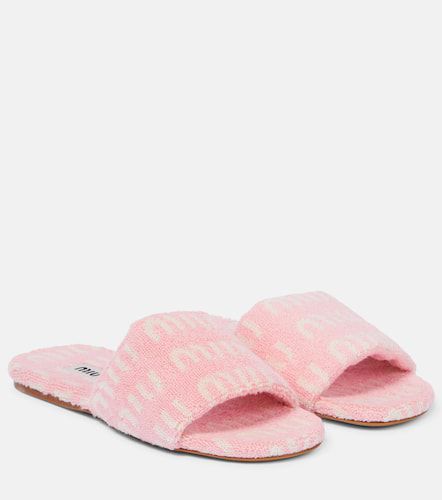 Miu Miu Logo terry slides - Miu Miu - Modalova