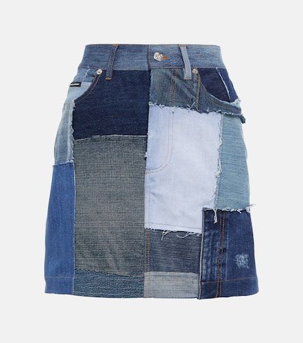 Patchwork denim miniskirt - Dolce&Gabbana - Modalova