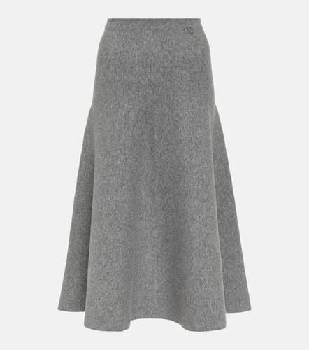 High-rise wool-blend midi skirt - Valentino - Modalova