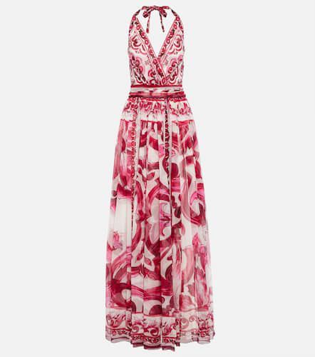 Majolica printed silk chiffon gown - Dolce&Gabbana - Modalova
