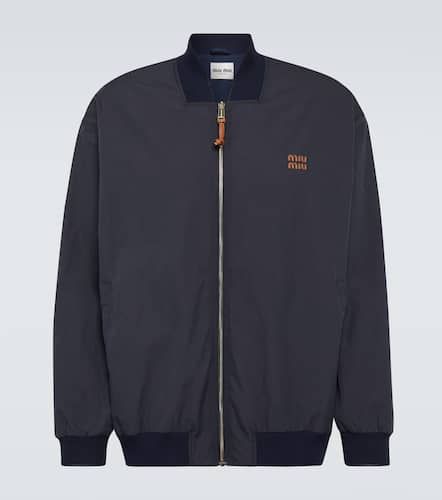 Logo cotton-blend bomber jacket - Miu Miu - Modalova