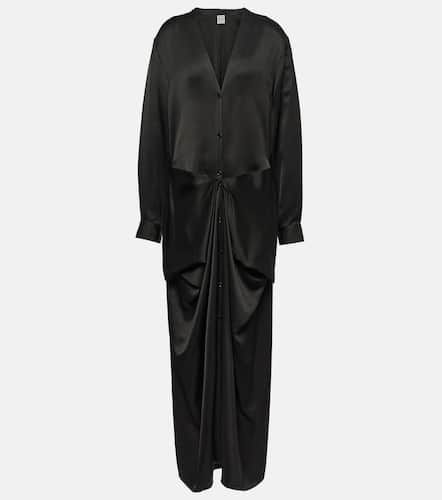 Toteme Gathered satin maxi dress - Toteme - Modalova