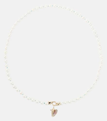 Conch 14kt gold necklace with pearls and gemstones - Sydney Evan - Modalova