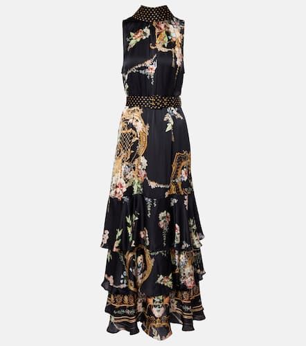 Belted floral tiered silk maxi dress - Camilla - Modalova