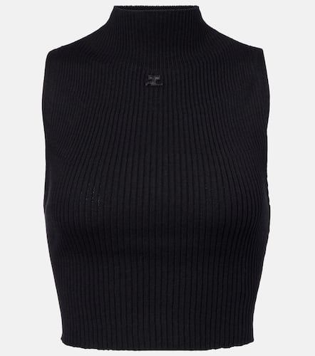 Courrèges Top in cotone e lana a coste - Courreges - Modalova