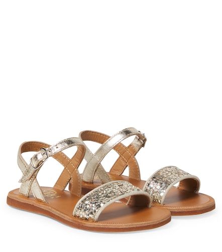 Sandalias Plagette Buckle de piel con glitter - Pom d'Api - Modalova