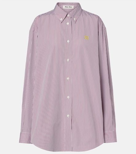Camisa oversized de algodón a rayas - Miu Miu - Modalova