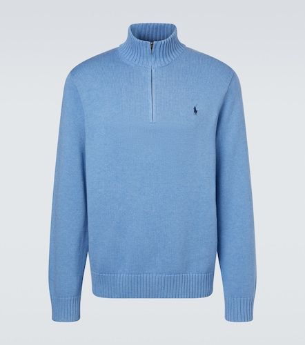 Pullover in cotone con zip corta - Polo Ralph Lauren - Modalova