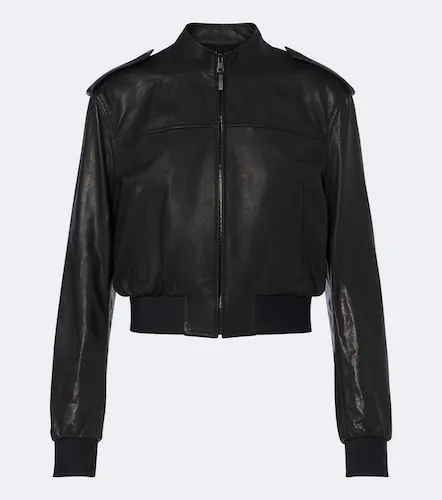Gucci Cropped leather bomber jacket - Gucci - Modalova