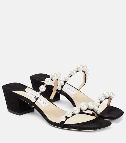 Sandali Amara 45 in suede con perle - Jimmy Choo - Modalova
