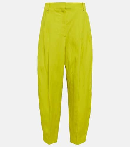 Pleated tapered linen-blend pants - Stella McCartney - Modalova