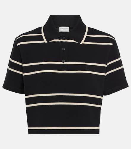 Striped piquÃ© cropped polo shirt - Saint Laurent - Modalova