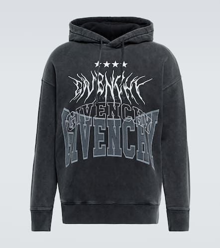 Logo embroidered cotton hoodie - Givenchy - Modalova