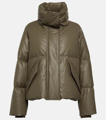 Oversized faux leather down jacket - MM6 Maison Margiela - Modalova