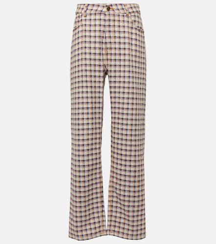 Checked cotton-blend tweed wide-leg pants - Etro - Modalova