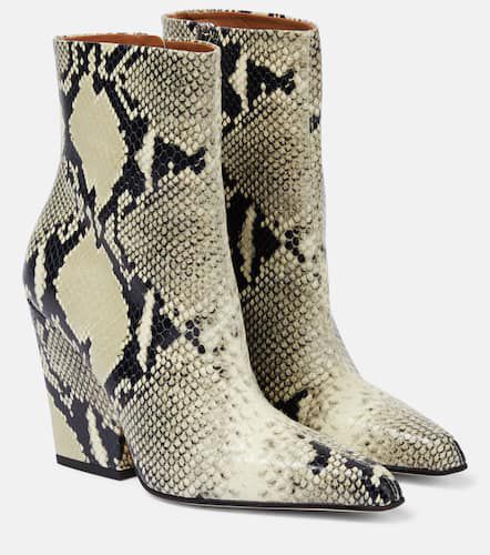 Jane snake-print leather ankle boots - Paris Texas - Modalova