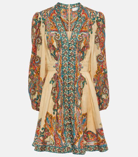 Ottie Plunge paisley linen minidress - Zimmermann - Modalova