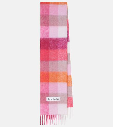 Logo checked wool-blend scarf - Acne Studios - Modalova