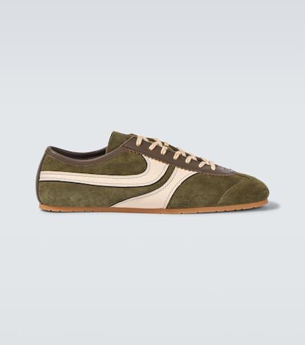 Leather-trimmed suede sneakers - Dries Van Noten - Modalova