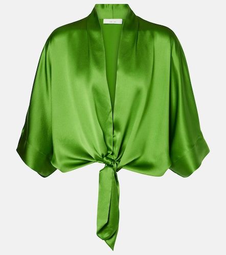 Blusa cropped in satin di seta - The Sei - Modalova