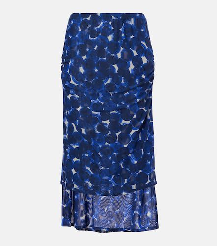 Printed gathered jersey midi skirt - Dries Van Noten - Modalova