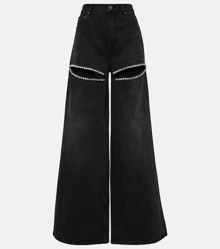 Crystal-embellished wide-leg jeans - Area - Modalova