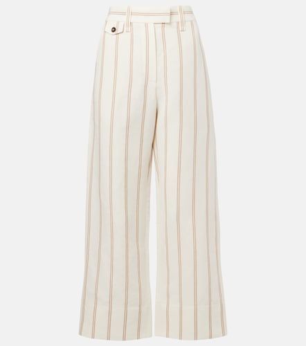 Pantaloni regular in lino e cotone a righe - Brunello Cucinelli - Modalova