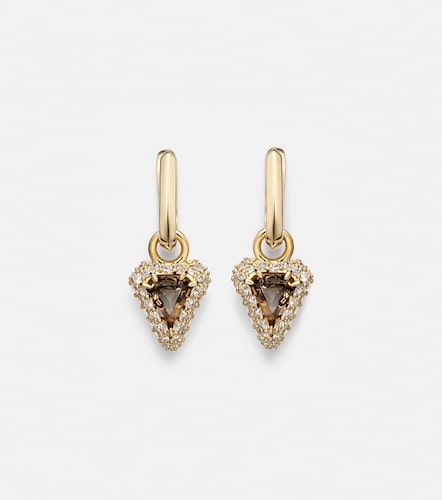 Orecchini Power in 14kt con diamanti e granati - Stone and Strand - Modalova