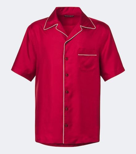 Camicia bowling in satin di seta - Dolce&Gabbana - Modalova