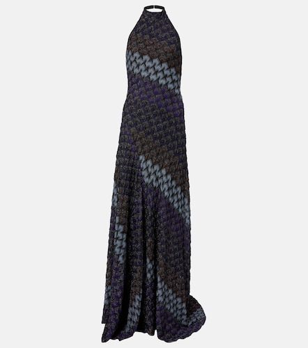 Halterneck knitted lame gown - Missoni - Modalova