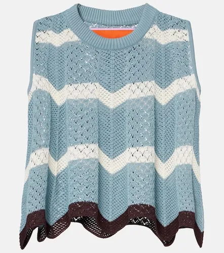 Crop top Chevron de croché de algodón - La DoubleJ - Modalova
