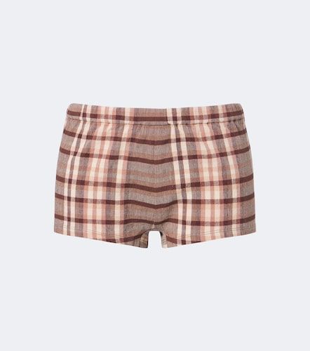 Nilo checked linen-blend shorts - Staud - Modalova