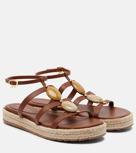 Embellished leather espadrille sandals - Gianvito Rossi - Modalova
