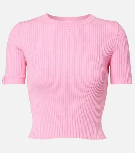 Courreges Logo ribbed-knit crop top - Courreges - Modalova