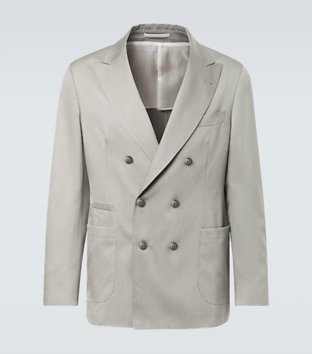 Double-breasted silk suit jacket - Brunello Cucinelli - Modalova