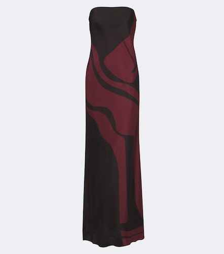 Vestido largo de satén de seda estampado - SIR - Modalova