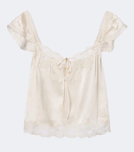 Rosalee lace-trimmed silk satin top - Doen - Modalova