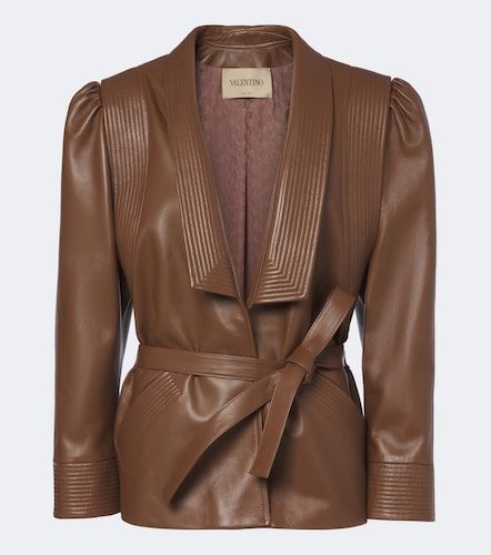 Belted leather jacket - Valentino Garavani - Modalova
