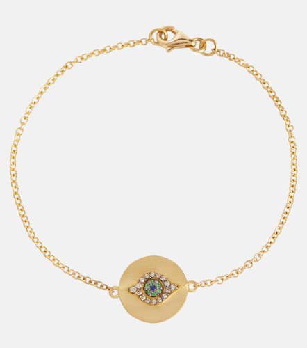 Eye 18kt bracelet with diamonds, tsavorites and blue sapphires - Ileana Makri - Modalova