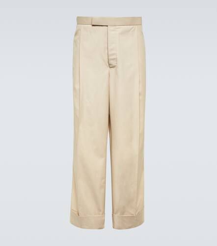 Tricolor straight cotton-blend pants - Thom Browne - Modalova