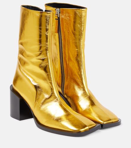 Metallic leather ankle boots - Jil Sander - Modalova