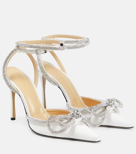 Double Bow embellished satin pumps - Mach & Mach - Modalova