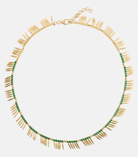 Grass Sunny 18kt gold necklace with emeralds - Ileana Makri - Modalova