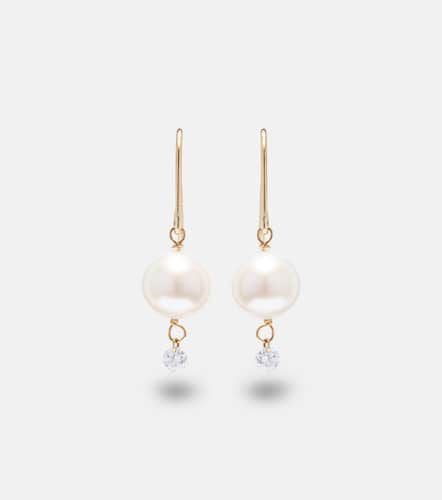 PersÃ©e 18kt pearl drop earrings with diamond - Persee - Modalova