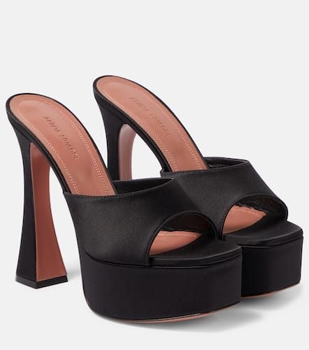 Dalida satin platform mules - Amina Muaddi - Modalova