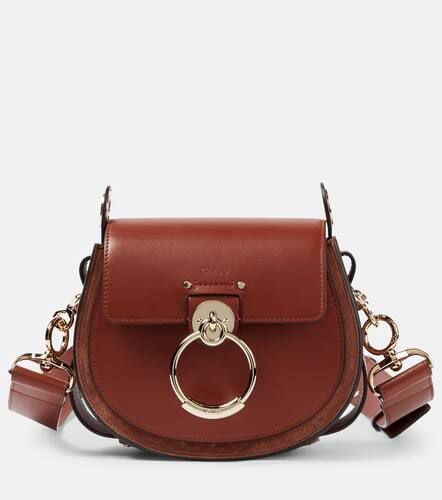 ChloÃ© Tess Small suede-trimmed leather shoulder bag - Chloe - Modalova