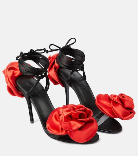 Floral-appliquÃ© satin slingback sandals - Magda Butrym - Modalova