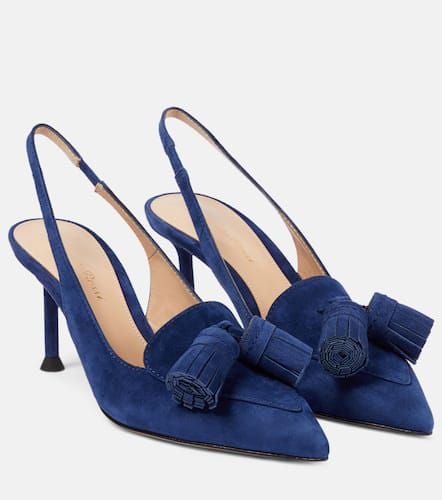 Embellished suede slingback pumps - Gianvito Rossi - Modalova