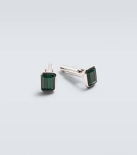 Sterling cufflinks with malachites - Mateo - Modalova